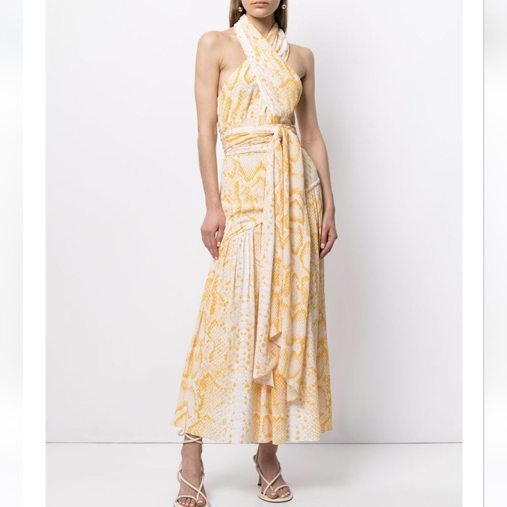 PROENZA SCHOULER Snakeprint Cross Front Dress